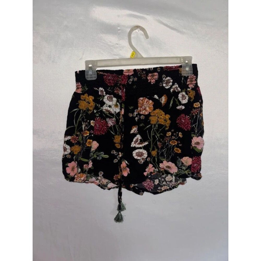 ONE5ONE Black Floral Print shorts XL Boho Flowy